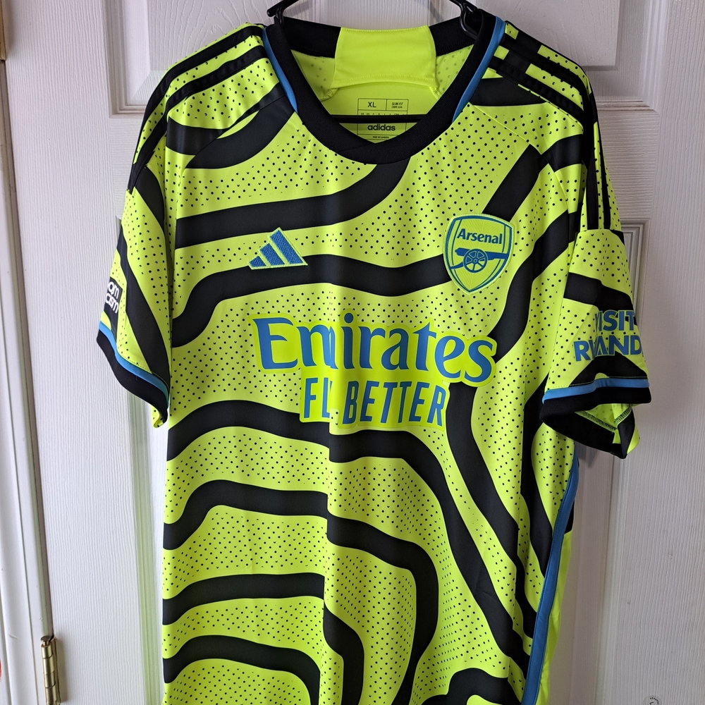 Adidas Arsenal Neon Green Soccer Jersey Size XL